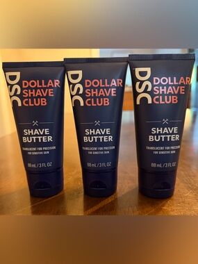 NEW Lot 3 Dollar Shave Club DSC Shave Butter Sensitive Skin Translucent 3 oz